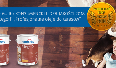 Konsumencki Lider Jakości 2018 dla Remmers w kategorii profesjonalne oleje do tarasów