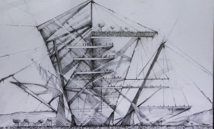 "Szkice architektoniczne" z użyciem trzech kolorów. Konkurs dla studentów architektury