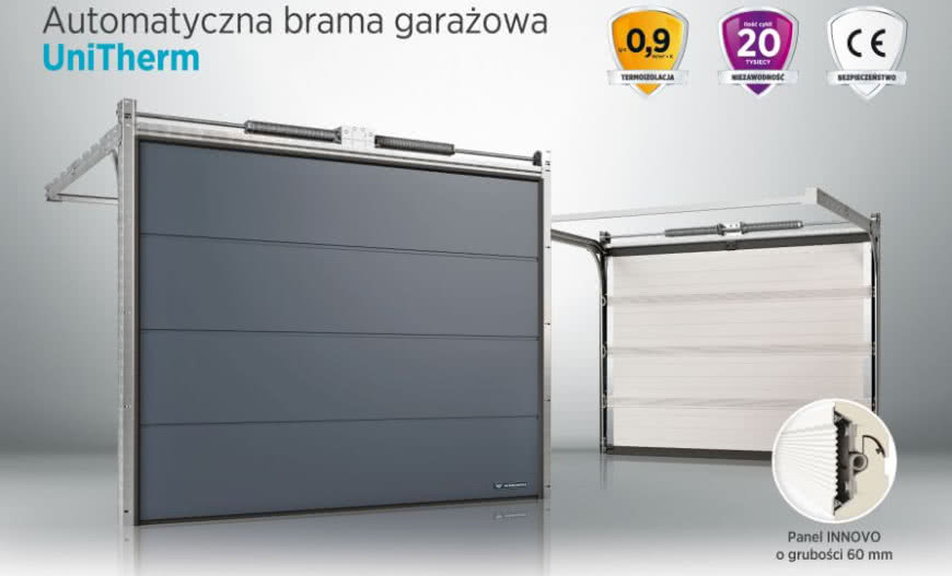 Panel INNOVO o grubości 60 mm w bramie UniTherm marki WIŚNIOWSKI 